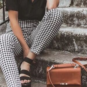 Chic Black and White Gingham Pants